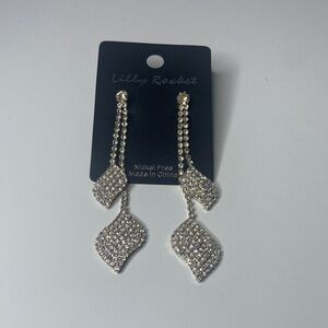 Silver Crystal Drop Earrings